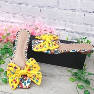 Betsey Johnson Daisy Bow Rhinestone Sandal